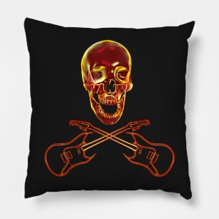 Rock and Roll Skull Pillow