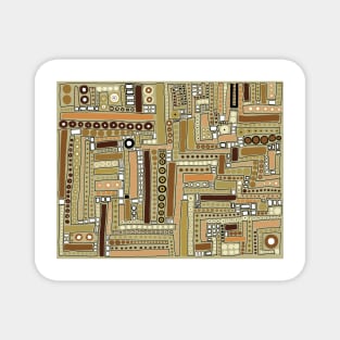 Wacky Maze - Neutral Shades of Brown Magnet