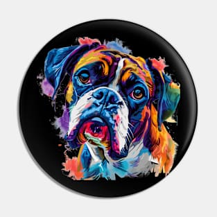 Boxer Dog Colorfull Pop Art Design For Dog Onwer Pin