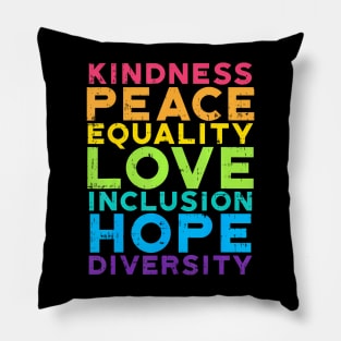 Kindness Peace Equality Rainbow Gay Black Pride Lgbt Pillow