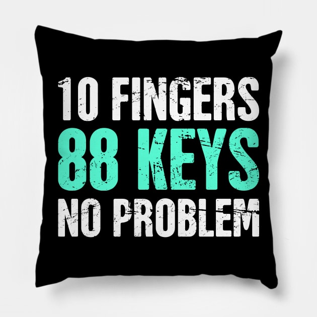 Funny Pianist Piano Quote Pillow by MeatMan