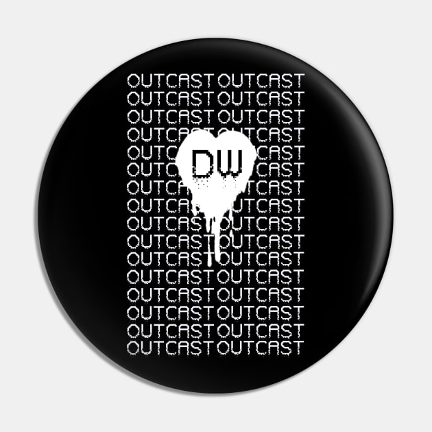 Outcast Matrix White Logo Pin by adorkabledustinwood