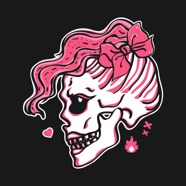 Pink Girl Skull by Marina BH