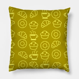 Pastry / Bakery Shop Style Seamless Pattern - Yellow Pillow