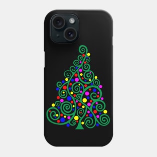 Doodle Christmas Tree-Green, Phone Case