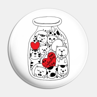 Cat doodles in bottle-valentines day Pin