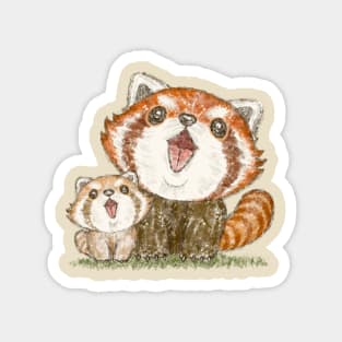 Red panda family singing Magnet