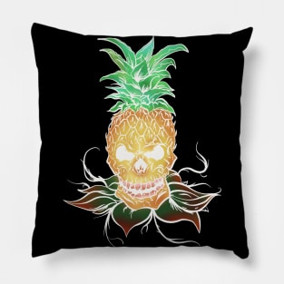 Pineapple Skull White Pillow