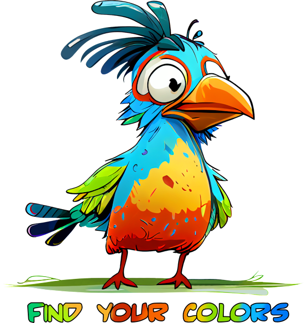 Colorful Crazy Bird - Find Your Colors Kids T-Shirt by KOTOdesign