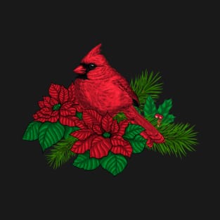 Red Cardinals on Christmas decoration T-Shirt