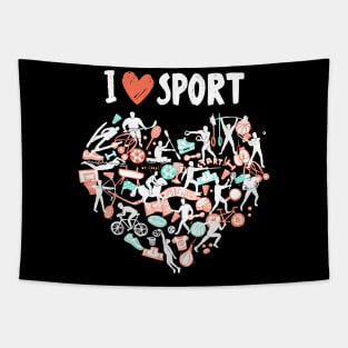 Love Sport Gift - Sport Heart Valentines Day Lover Tapestry