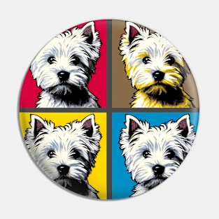 Pop Retro West Highland White Terrier Art Painting - Cute Puppy Pin