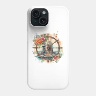 Captain's Wheel with Flowers Phone Case