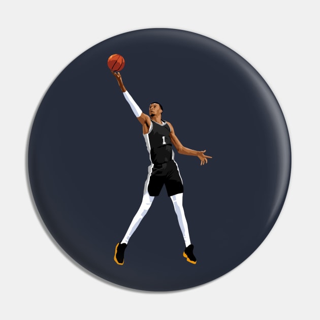 Victor Wembanyama Vector Layup Black Qiangy Pin by qiangdade