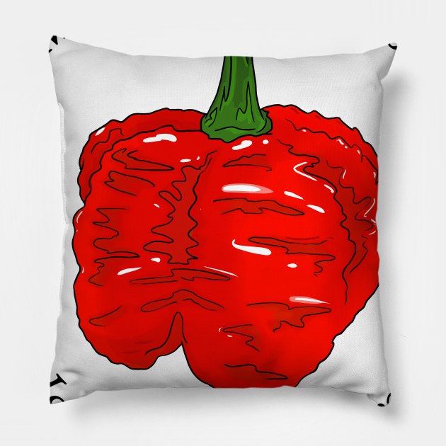 Trinidat Moruga Scorpion Chili pepper sticker jalapeno habanero Pillow by MojoCoffeeTime