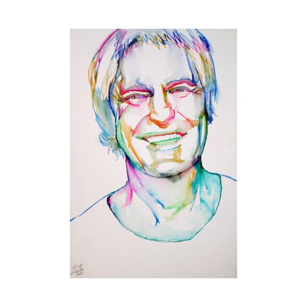 TIMOTHY LEARY watercolor and ink portrait by lautir