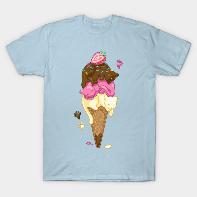 Triple Scoop Kitty Cone - Ice Cream - T-Shirt