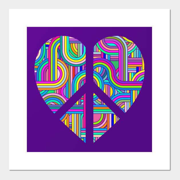 Abstract Heart Peace Sign Peace Sign Posters And Art Prints
