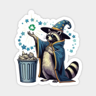 Raccoon Recycling Trash Magnet