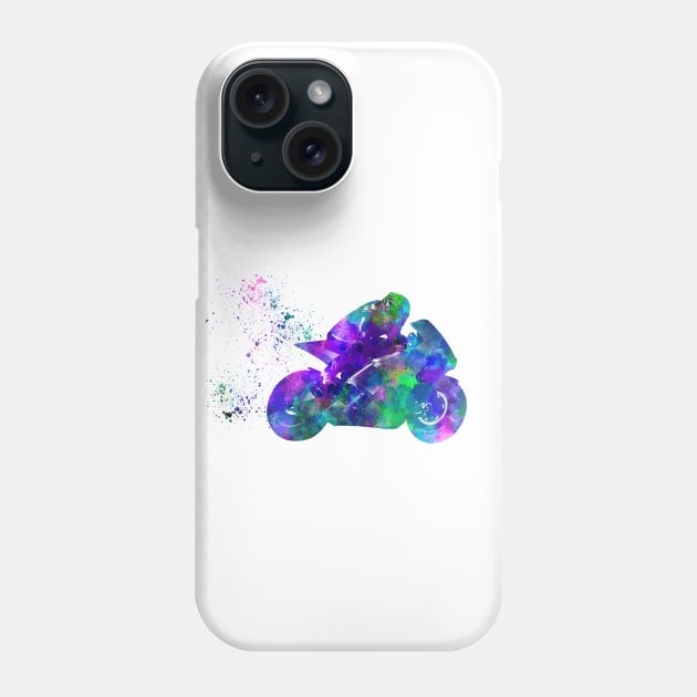 Watercolor moto gp rider Phone Case by PaulrommerArt