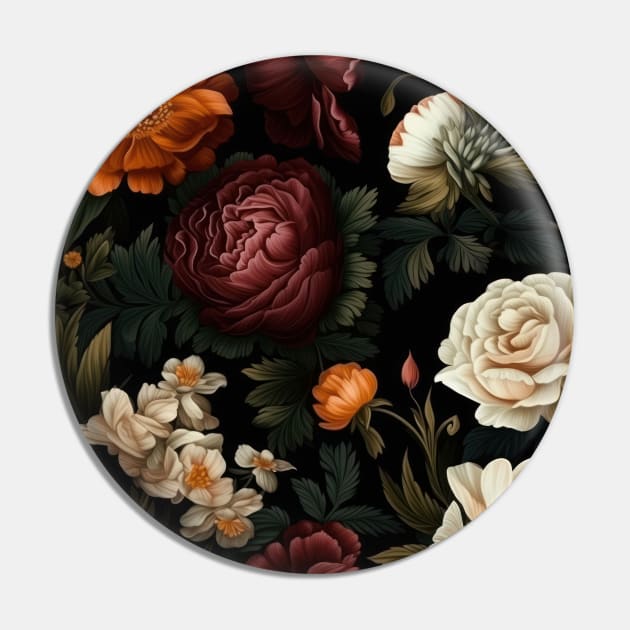 Dutch Nocturne: Luminous Floral Pastoral on Black Canvas Pin by star trek fanart and more