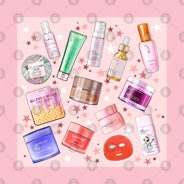 Korean Skincare Pattern by artbysavi