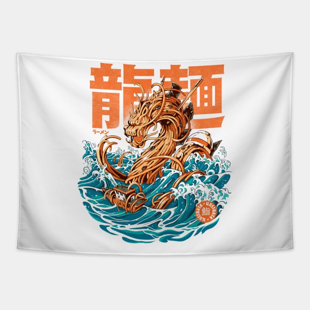 Great Ramen Dragon off Kanagawa Tapestry by Ilustrata