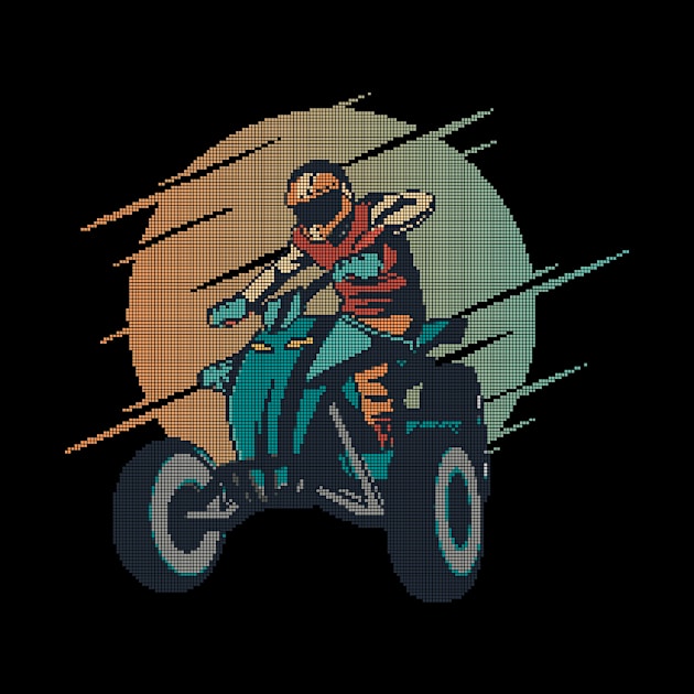 Pixel Quad Biker - low-bit graphics - gift by sweetczak