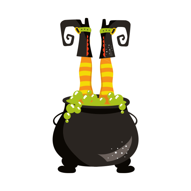 Halloween, Witch Cauldron, Witch Legs, Potion by Jelena Dunčević