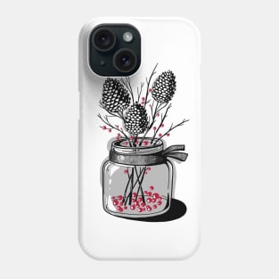 A winter window with a bright light. Christmas and new year drawing Phone Case