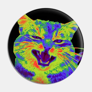 Psychedelic Kitty Pin