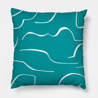 Breeze blue color wavey pattern Pillow