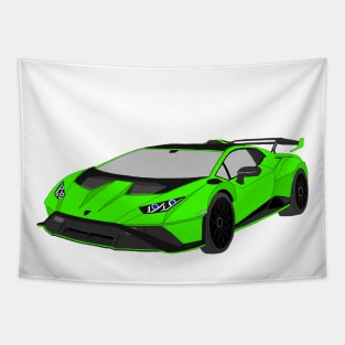 Lamborghini Huracan STO Selfmade car Green Tapestry