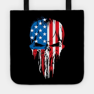 Skull USA flag Tote