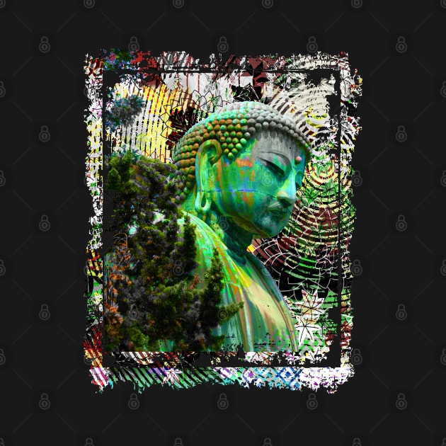 Japanese Buddha Statue Japan Kamakura Collage Art 71 by dvongart