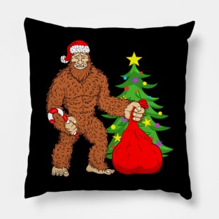 BigFoot Santa with Christmas Tree Pillow