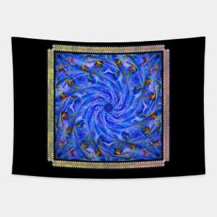 Blue Spiral Descent Tapestry