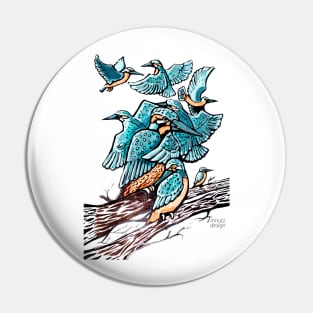 Kingfisher group Pin