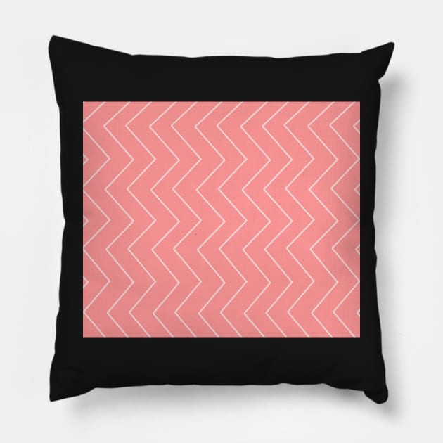 Abstract zigzag - pink and white. Pillow by kerens