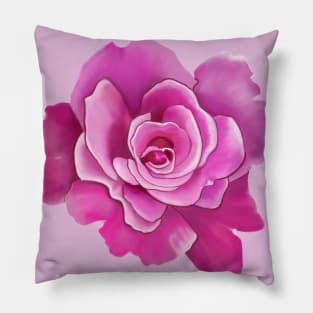 Pink Rose Drawing Pillow