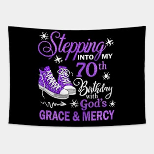 Stepping Into My 70th Birthday With God's Grace & Mercy Bday Tapestry