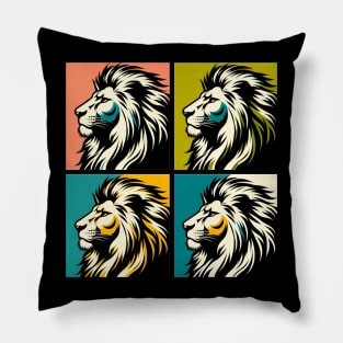 Bold Pop Art Lion Print - Add a Roaring Splash of Color to Your Space! Pillow