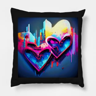 graffiti heart&#39;s colourful 2 Pillow