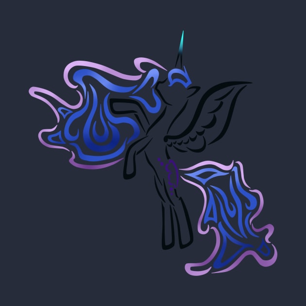 Tribal Pony - Nightmare Moon by Alaina Williams