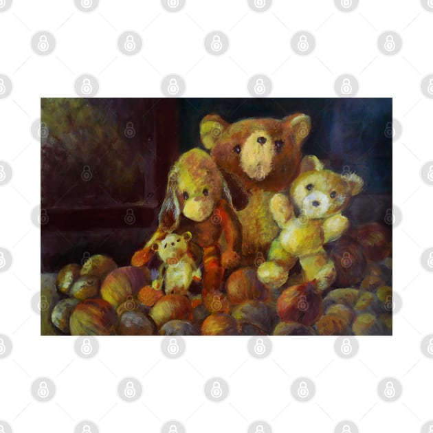 Still Life With Teddy Bears by Paintings by Julia Doria