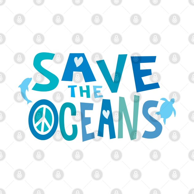 Save the Oceans with Peace, Love, & Sea Life by Jitterfly