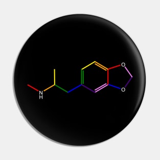 Ecstasy Rainbow Molecule Chemistry Pin