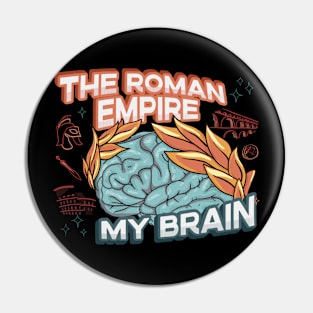 How often do you think about the Roman Empire? Ink art with Brain Wrapped By Laurel Wreath. The Roman Empire Occupies My Mind Pin