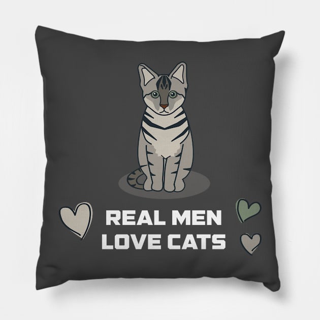 Real Men Love Cats Pillow by bestcatshrirts