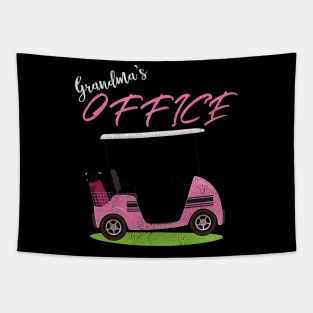 Grandma's Office Funny Golf Cart T-Shirt for Grandma Tapestry